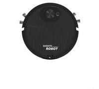 HEIBTENY Aspirateur robot intelligent 3 en 1 avec ventouse rechargeable par USB, faible bruit, fin, 5,4 cm, pour le nettoyage du sol de la maison, sous les meubles, le lit, le canapé, noir