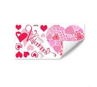 HEIBTENY Autocollants statiques en forme de cœur rose pour la Saint-Valentin, décoration d'intérieur, décalcomanies en verre PVC réutilisables pour chambre à coucher, salon, miroirs, art moderne