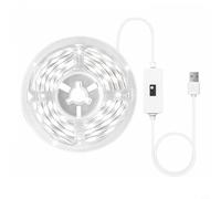 HEIBTENY Bande lumineuse LED USB de 300 cm avec détecteur de mouvement PIR, intensité variable, 180 LED, ruban flexible pour armoire, placard, escaliers, chevet, mode jour nuit, blanc chaud bleu