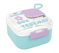 HEIBTENY Boîte à Déjeuner 3 Compartiments Étanche avec Cuillère | 3 compartiments séparés, couvercle étanche, cuillère incluse, plastique pour durable, micro-ondable(Blue)