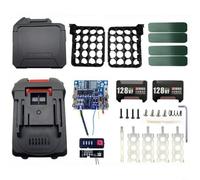 HEIBTENY Boîtier de batterie lithium-ion pour outils électriques 18 V 21 V PCBA avec 5/10 emplacements en plastique pour bricolage et usage professionnel, noir (E)