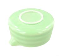 HEIBTENY Bol Matcha en Céramique 13x13cm Design Texturé | Bec verseur innovant, design artisanal, pour idéal pour partager, cérémonie traditionnelle, 13x13x5cm(Green)