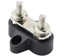 HEIBTENY Bornier de batterie M6 M8 avec plaque de cuivre et goujons en acier inoxydable pour alimentation solaire de bateau de plaisance, connecteur électrique 48 V CC (noir M6)