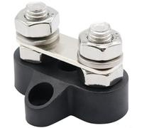 HEIBTENY Bornier de batterie M6 M8 avec plaque de cuivre et goujons en acier inoxydable pour alimentation solaire de bateau de plaisance, connecteur électrique 48 V CC (noir M8)