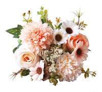 HEIBTENY Bouquet de 7 roses persanes artificielles réalistes en soie avec chrysanthèmes pour centres de table de mariage, décoration d'intérieur, accessoires de photographie et arrangements de