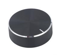 HEIBTENY Bouton de potentiomètre 30 mm de diamètre x 10 mm de hauteur, avec trou intérieur de 6 mm, contrôle du volume, bouton rotatif moleté, pour équipement audio et industriel (noir)