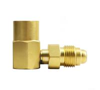 HEIBTENY Brass AW-407 / CGA032 Adaptateur de gaz inerte coudé à 90 degrés pour soudeurs Everlast TIG et MIG, jaune, 51,7 x 33,2 mm (1 pièce)