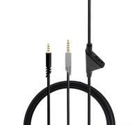 HEIBTENY Câble audio de 2 m avec contrôle du volume muet pour Logitech pour casques ASTRO A10 A30 A40 A40TR - Fil de cuivre de rechange avec interrupteur de micro intégré - Casque de jeu noir et gris