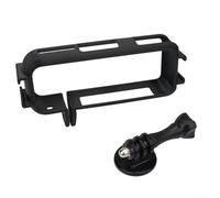 HEIBTENY Cadre de griffe vertical horizontal étendu avec adaptateur compatible avec caméra panoramique Insta360 X4 Air, double support de griffe pour accessoires externes (horizontal-noir)