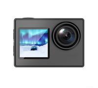 HEIBTENY Caméra d'action 4K à double écran avec boîtier étanche à 30 m, connectivité WiFi et objectif grand angle pour la pêche en plein air, la moto et le vlogging de voyage