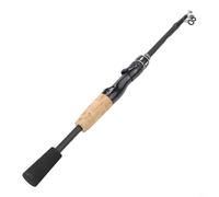 HEIBTENY Canne à pêche télescopique ultra légère 1,5 m en fibre de carbone Spin Casting Pole Sensitive Action rapide pour truite bar leurre 8-25 g Noir