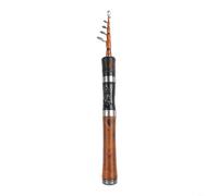 HEIBTENY Canne à pêche télescopique ultra légère en fibre de carbone UL avec porte-moulinet portable avec guides lisses pour la pêche en eau douce Noir 1,5 m