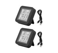 HEIBTENY Capteur de température et d'humidité avec écran LCD et télécommande, compatible WiFi pour application Tuya Smart pour surveillance de l'environnement domestique (2 pièces)