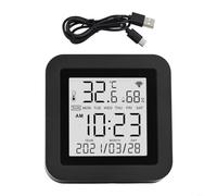 HEIBTENY Capteur de température et d'humidité avec télécommande et écran LCD, compatible WiFi pour application intelligente Tuya pour surveillance de l'environnement domestique (1 pièce)