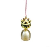 HEIBTENY Carillon à vent en cuivre pur, pendentif chat porte-bonheur antivol, petit carillon en métal pour maison, jardin, fête, mariage, Noël, doré, 2,8 cm de diamètre (B)