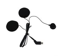 HEIBTENY Casque de moto avec microphone avec fil dur et câble souple pour systèmes d'interphone Cardo - Réduction du bruit audio améliorée - Câble de 77 cm - Noir