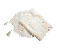 HEIBTENY Chemin de table vintage en coton avec motif brodé - Lavable et résistant aux taches - Pour réception de mariage, dîner d'anniversaire, fête de remise de diplôme (40 x 176 cm)