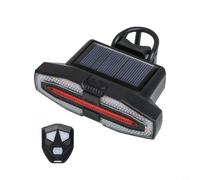 HEIBTENY Clignotant solaire de vélo avec télécommande sans fil et pour klaxon, lampe de sécurité arrière LED rechargeable avec modes clignotants, pour les trajets en vélo urbain, noir (A)