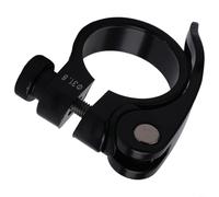 HEIBTENY Collier de serrage de tige de selle 318 mm 349 mm en alliage d'aluminium anodisé à dégagement rapide pour VTT, vélo de route, pièces de cyclisme légères avec verrouillage sécurisé (noir 31,8