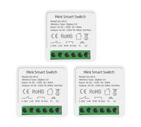 HEIBTENY Commutateur intelligent 16 A pour Zigbee 3.0, module de relais de contrôle 2 voies, contrôle vocal, minuterie et relais, pour interrupteurs intelligents Tuya, pour lumières et appareils (3