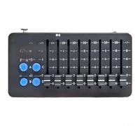 HEIBTENY Contrôleur DMX512 à 32 canaux avec fonction sans fil, rechargeable 3000 mAh, console d'éclairage programmable, pour soirée DJ de scène, 8 faders, écran LED, noir (modèle standard)