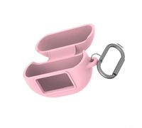 HEIBTENY Coque en silicone pour écouteurs TOZO NC2O Pro, coque de protection NC20 avec crochet mousqueton, protection anti-chocs, découpe précise (rose)