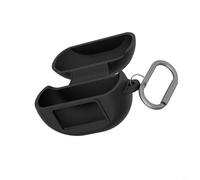 HEIBTENY Coque en silicone pour écouteurs TOZO NC2O Pro, coque de protection NC20 avec mousqueton crochet, protection anti-chocs, découpe précise (noir)