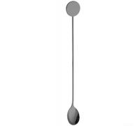 HEIBTENY Cuillère à Cocktail Acier 21cm Tige Torsadée Cuillère à Cocktail | Tige torsadée précise, pour mélange couches liquides, pour idéal gin tonic, martini, acier robuste(Black)