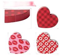HEIBTENY Décoration pour bois Saint-Valentin 6 Style Dessin Décoration | Style dessin animÃ©, motifs cÅ urs XOXO, ambiance romantique, pour idÃ©al pour fÃªte des amoureux, finition naturelle