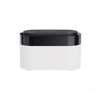 HEIBTENY Diffuseur d'aromathérapie numérique LED 3 en 1 avec télécommande, 7 couleurs, lumière d'ambiance effet flamme, humidificateur pour la maison et le bureau, 150 ml (blanc)