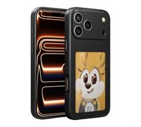 HEIBTENY E-Ink Coque de téléphone pour Pro Max avec technologie NFC, écran d'image DIY, pour PC fin, coque en verre, coque photo personnalisable, noir (17 promax noir)