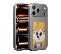 HEIBTENY E-Ink Coque de téléphone pour Pro Max avec technologie NFC, écran d'image DIY, pour PC fin, coque en verre, coque photo personnalisable, noir (16 Pro gris)