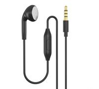 HEIBTENY Écouteurs unilatéraux avec microphone intégré, casque stéréo jack 3,5 mm, pour des appels clairs, casque léger pour téléphone de bureau avec contrôle des appels, noir (3,5 mm droit)