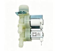 HEIBTENY Electrovanne à triple entrée pour machine à laver, 3 voies avec double bobines, construction en métal et ABS, remplacement direct, blanc, 15 cm