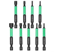 HEIBTENY Embout de tournevis hexagonal de 6,35 mm HRC60 avec pointe magnétique de 50 mm pour tournevis électriques, perceuses manuelles, outils de réparation avec plusieurs tailles en option pour (A)