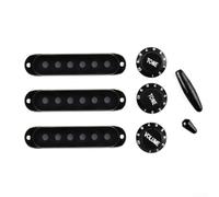 HEIBTENY Ensemble de housses de micros de guitare 48/50/52 mm avec boutons et embouts pour pièces de guitare électrique, comprend des commandes de tonalité et d'interrupteur, embout de bras de trémolo