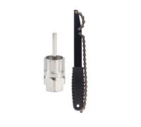 HEIBTENY Ensemble d'outils de démontage de cassette avec ouet à chaîne et extracteur de pignon en acier au carbone pour VTT et vélo de route Poignée confortable (3 noirs)