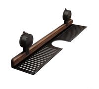 HEIBTENY Étagère de salle de bain à ventouse en noyer 50 cm sans perçage Support de rangement mural pour robinet, lavabo de toilette, économiseur d'espace, peut contenir des articles de toilette
