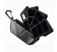 HEIBTENY Étui pour cartes de jeu compatible avec Nintendo for Switch, avec support rotatif, peut contenir 12 cartes, coque de protection rigide transparente pour un rangement organisé (noir)