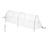 HEIBTENY Filet tunnel de lit de jardin, 1,2 m, avec 6 piquets, housse de protection en polyester respirant pour légumes, fraises, herbes aromatiques, cadre de serre résistant au vent pour