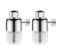 HEIBTENY Filtre à eau de douche avec élimination du calcaire et des sédiments, élément en acier inoxydable de 40 microns, boîtier en alliage de zinc et polycarbonate transparent, facile à installer