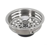 HEIBTENY Filtre d'évier de cuisine en acier inoxydable 304 de 85 mm, avec rondelle 18 trous de ventilateur, pour récupérer les déchets alimentaires, facile à installer, remplacement argenté