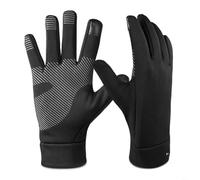 HEIBTENY Gants d'hiver thermiques pour homme et femme - Coupe-vent - Imperméable - Polaire isolée - Gants de sport avec bout des doigts pour écran tactile et paume antidérapante - Idéal pour (taille