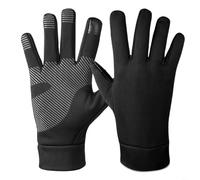 HEIBTENY Gants d'hiver thermiques pour homme et femme, coupe-vent, imperméables, en polaire, isolés, gants de sport avec bout des doigts pour écran tactile et paume antidérapante, idéal pour (L noir)