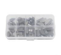 HEIBTENY GB1099 Lot de 100 clés demi-lune 8 tailles de type C Woodruff Assortiment de clés pour réparation automobile et travail des métaux industriels Fixations en métal gris robuste
