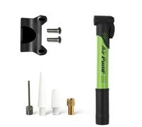 HEIBTENY Gonfleur à main portable en acier pour mini vélo 100 PSI avec support de montage pour vélo de route, VTT, vélo pour Presta et valve Noir (vert)