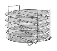 HEIBTENY Grille de friteuse à air 5 couches en acier inoxydable - Grille de refroidissement - Déshydrateur - Empilable - Outil de cuisine pour plusieurs aliments - Design compact - Facile à nettoyer