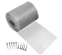 HEIBTENY Grille de protection de gouttière en aluminium 127 mm x 6,1 m - Antirouille - Pour découpe à faire soi-même - Avec crochets - Pour filtre de drainage de jardin et maison - 127 x 6,1 m