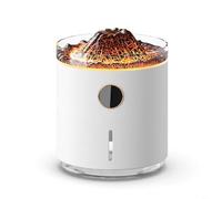 HEIBTENY Humidificateur USB simulateur de flamme aromathérapie avec réservoir d'eau de 350 ml, diffuseur d'huiles essentielles, lumière réglable orange et bleue, deux modes de pulvérisation