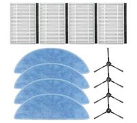 HEIBTENY Kit d'accessoires pour aspirateur robot ECOVACS et YEEDI Y1 ProPlus comprenant 4 filtres, 4 chiffons et 4 brosses latérales pour une capture efficace de la poussière (A)